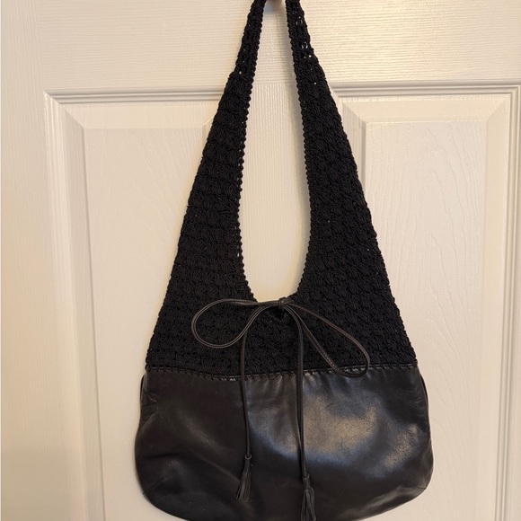 Salvatore Ferragamo Black Woven Leather Hobo Bag - Picture 3 of 4